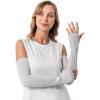 image:imageCoolibar Womens Performance Arm Sleeves  UPF 50 Sun Protection  BackspinSleek Grey