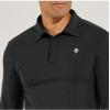 image:imageMens Golf Long Sleeve Polo  UPF 50 Sun Protection  ArobelloBlack Diamond Jacquard