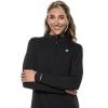 image:imageWomens Long Sleeve Golf Top with Mock Neck  UPF 50 Sun Protection  AlbatrossBlack Diamond Jacquard