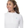 image:imageWomens Long Sleeve Golf Top with Mock Neck  UPF 50 Sun Protection  AlbatrossWhite Diamond Jacquard