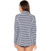 image:imageWomens Quarter Zip Rash Guard with Long Sleeves  UPF 50 Sun Protection  FreestyleWhiteNavy Stripe