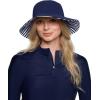 image:imageWomens Reversible Hat  UPF 50 Sun Protection  ArielWhiteNavy Stripe