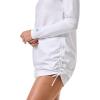 image:imageWomens Ruche Long Sleeve Swim Shirt  UPF 50 Sun Protection  LawaiWhite