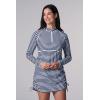 image:imageWomens Ruche Long Sleeve Swim Shirt  UPF 50 Sun Protection  LawaiWhiteNavy Stripe