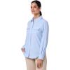 image:imageWomens Travel Long Sleeve Shirt  UPF 50 Sun Protection  MylittaLight Blue