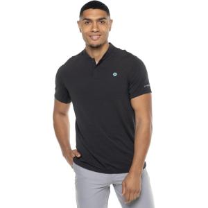image:imageMens Short Sleeve Polo  UPF 50 Sun Protection  AlbatrossBlack Diamond Jacquard