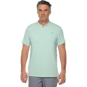 image:imageMens Short Sleeve Polo  UPF 50 Sun Protection  AlbatrossMisty Aqua Diamond Jacquard