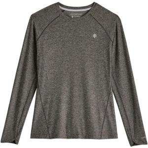 image:imageWomens Fitness Long Sleeve TShirt  UPF 50 Sun Protection  DeviCharcoal Heather