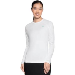 image:imageWomens Fitness Long Sleeve TShirt  UPF 50 Sun Protection  DeviWhite