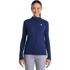 image:imageWomens Golf QuarterZip  UPF 50 Sun Protection  ArabellaNavy Diamond Jacquard