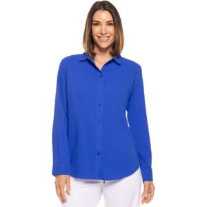 image:imageWomens Long Sleeve Shirt  UPF 50 Sun Protection  RhodesBaja Blue
