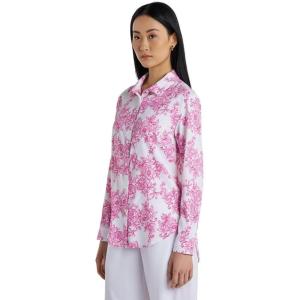image:imageWomens Long Sleeve Shirt  UPF 50 Sun Protection  RhodesFuchsia Bouquet
