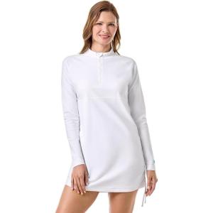 image:imageWomens Ruche Long Sleeve Swim Shirt  UPF 50 Sun Protection  LawaiWhite