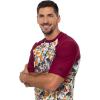 image:imageMens Short Sleeve Swim Shirt  UPF 50 Sun Protection  HightideApricot Crush Floral Paradise