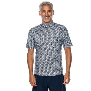 image:imageMens Surf Short Sleeve Rash Guard  UPF 50 Sun Protection  TulumNavy Gulf Stream Stripe