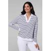 image:imageLong Sleeve Collared Polo Shirt  UPF 50 Sun Protection  Fontainebleau 20WhiteNavy