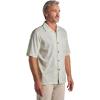 image:imageMens Camp Shirt  UPF 50 Sun Protection  Safari CampVanilla Embroidered Leaves