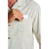 image:imageMens Camp Shirt  UPF 50 Sun Protection  Safari CampVanilla Embroidered Leaves