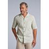 image:imageMens Camp Shirt  UPF 50 Sun Protection  Safari CampVanilla Embroidered Leaves