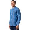 image:imageMens Chambray Long Sleeve Shirt  UPF 50 Sun Protection  CarsonLight Indigo