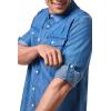 image:imageMens Chambray Long Sleeve Shirt  UPF 50 Sun Protection  CarsonLight Indigo