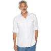 image:imageMens Chambray Long Sleeve Shirt  UPF 50 Sun Protection  CarsonWhite Chambray