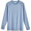 image:imageMens LongSleeve TShirt with Thumbholes  UPF 50 Sun Protection  LumaLeo in BlackLight Blue Heather