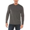 image:imageMens VNeck Long Sleeve TShirt  UPF 50 Sun Protection  MoradaCharcoal