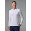 image:imageMens VNeck Long Sleeve TShirt  UPF 50 Sun Protection  MoradaWhite