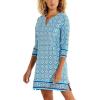 image:imageTunic Dress with 34 Sleeve  UPF 50 Sun Protection  OceansideAruba Blue Medallion Bliss
