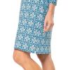 image:imageTunic Dress with 34 Sleeve  UPF 50 Sun Protection  OceansideAruba Blue Medallion Bliss