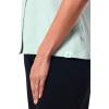 image:imageWomens Button Down Short Sleeve Shirt  UPF 50 Sun Protection  MorningsideMisty Aqua