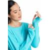 image:imageWomens Drape Long Sleeve TShirt  UPF 50 Sun Protection  West PalmBlue Curacao