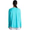 image:imageWomens Drape Long Sleeve TShirt  UPF 50 Sun Protection  West PalmBlue Curacao