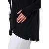 image:imageWomens Long Sleeve Sun Wrap with Back Slit  UPF 50 Sun Protection  LumaLeoBlack