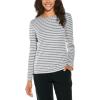 image:imageWomens Long Sleeve TShirt  UPF 50 Sun Protection  MoradaGreyWhite Stripe