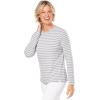 image:imageWomens Long Sleeve TShirt  UPF 50 Sun Protection  MoradaGreyWhite Stripe