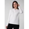 image:imageWomens LongSleeve Henley TShirt  UPF 50 Sun Protection  HallandaleWhite
