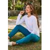 image:imageWomens LongSleeve Henley TShirt  UPF 50 Sun Protection  HallandaleWhite