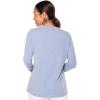 image:imageWomens VNeck Long Sleeve TShirt  UPF 50 Sun Protection  MoradaLight Blue Heather