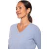 image:imageWomens VNeck Long Sleeve TShirt  UPF 50 Sun Protection  MoradaLight Blue Heather