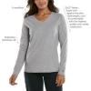 image:imageWomens VNeck Long Sleeve TShirt  UPF 50 Sun Protection  MoradaWhite