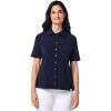 image:imageWomens Button Down Short Sleeve Shirt  UPF 50 Sun Protection  MorningsideNavy