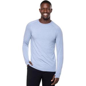 image:imageMens LongSleeve TShirt with Thumbholes  UPF 50 Sun Protection  LumaLeo in BlackLight Blue Heather