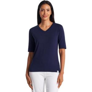 image:imageWomens Fitted VNeck Short Sleeve TShirt  UPF 50 Sun Protection  MoradaNavy
