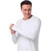 image:imageMens Henley Neck Long Sleeve TShirt  UPF 50 Sun Protection  HallandaleWhite