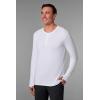 image:imageMens Henley Neck Long Sleeve TShirt  UPF 50 Sun Protection  HallandaleWhite