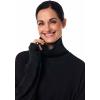 image:imageWomens Long Sleeve Turtle Neck Pullover  UPF 50 Sun Protection  Bay HarborBlack