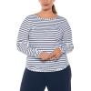 image:imageWomens Side Split Long Sleeve Shirt  UPF 50 Sun Protection  HeydayWhiteNavy