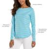 image:imageWomens Side Split Long Sleeve Shirt  UPF 50 Sun Protection  HeydayWhiteNavy